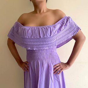Women's Mini Dress Beachwear Casual Beach Robes Summer Dress Purple